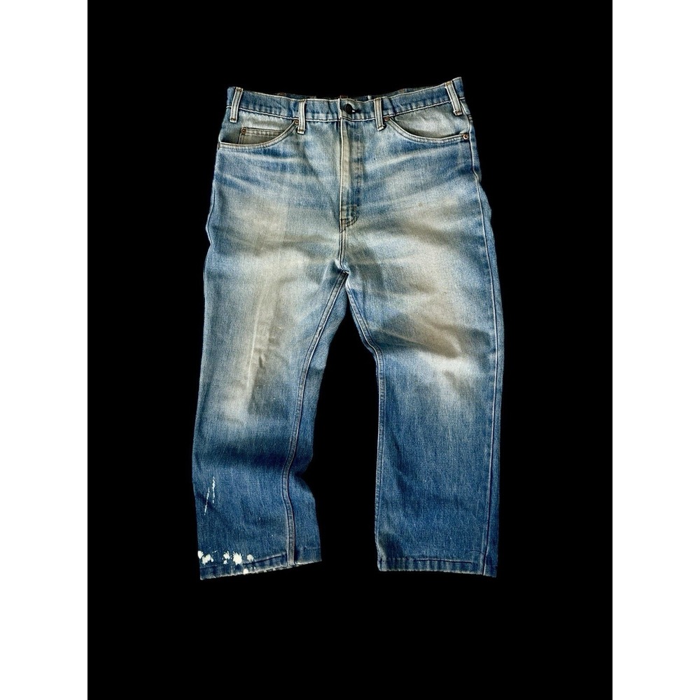 Vintage 70s Men's JC Penney Plain Pocket Denim Blue Jeans Pants sz 34x25.5 *flaw